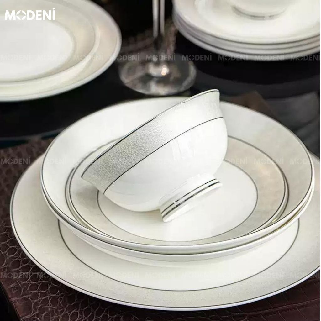 Bộ Tô Chén Đĩa Chén Sứ Xương Rachel Cao Cấp Sang Trọng