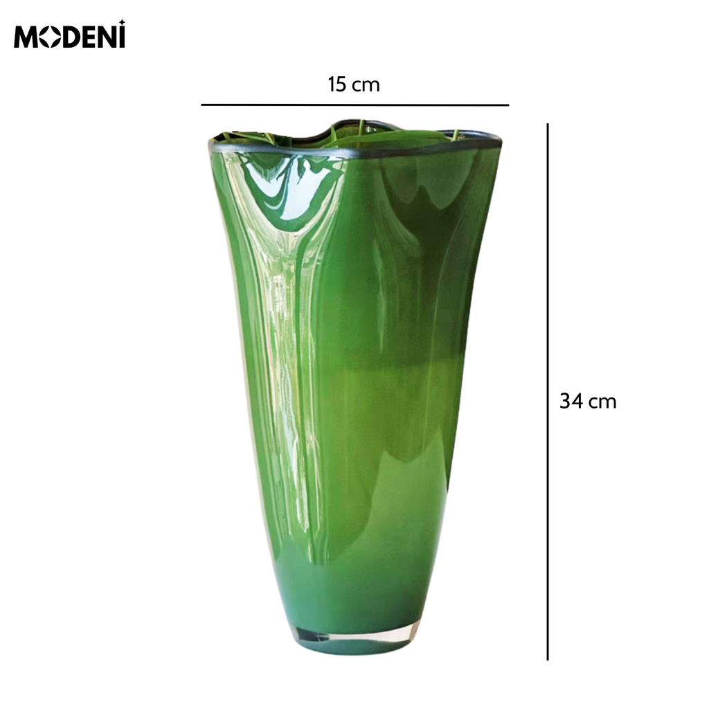 Bình Hoa Thủy Tinh Verdant – Hiệu Ứng Lá Cây Trong Suốt – Decor Tự Nhiên Sang Trọng Cho Kệ Tủ, Bàn Console