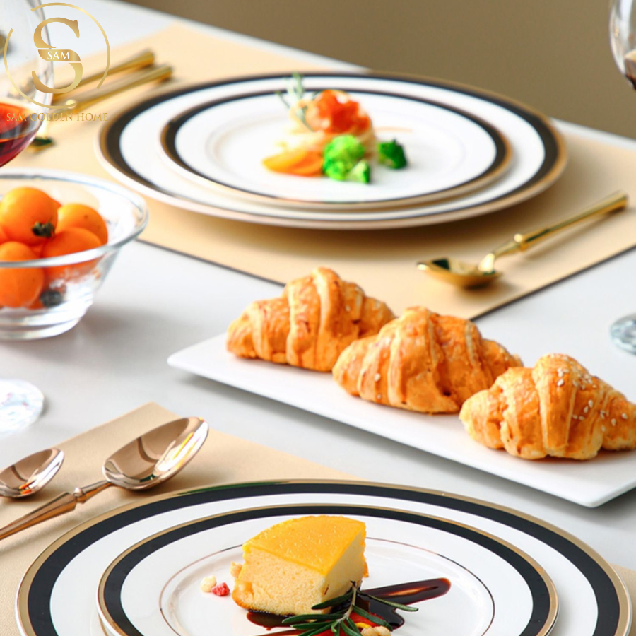 Đĩa Sứ Xương Parista Lớn Cao Cấp Sang Trọng Phong Cách Phương Tây