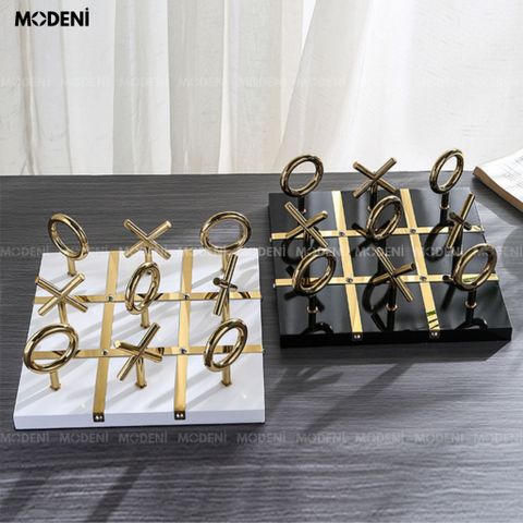 bàn caro trang trí hiện đại màu trắng sang trọng đặt trên bàn sofa