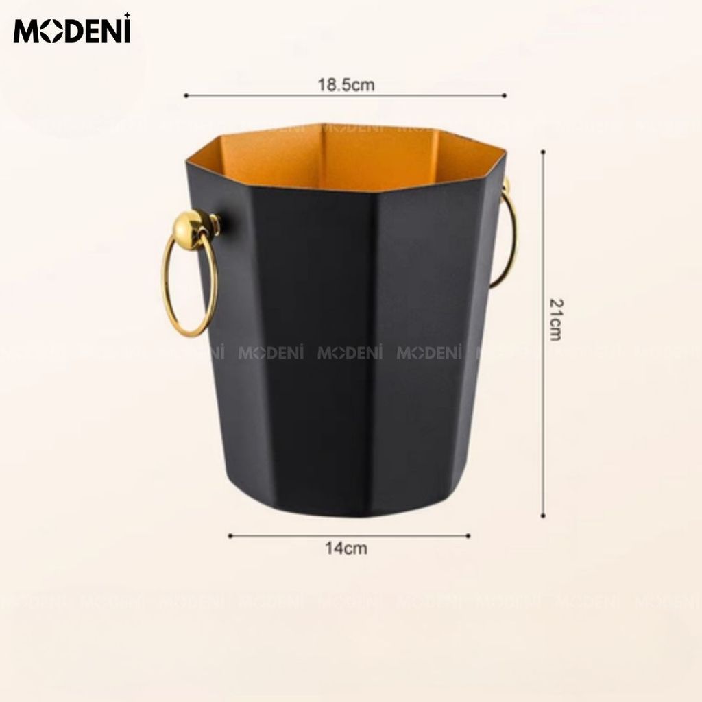 Xô Đá Gela Black Tay Cầm Mạ Vàng Sang Trọng Cao Cấp
