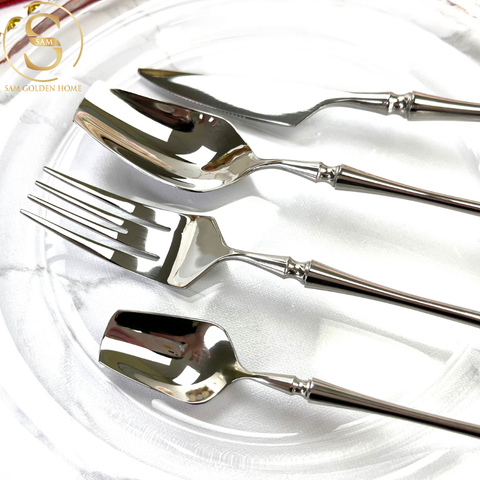  Bộ Dao Muỗng Nĩa Venice Silver Cutlery Set Silver Inox 304 Cao Cấp 