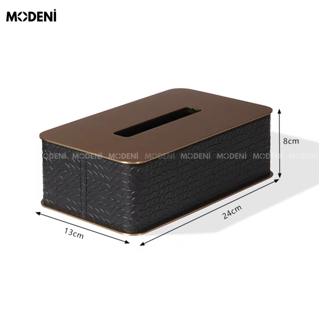 Hộp Khăn Giấy Da Cao Cấp Keris Chữ Nhật - Thiết Kế Hiện Đại Tối Giản - Phù Hợp Decor Bàn Làm Việc, Bàn Sofa, Phòng Khách