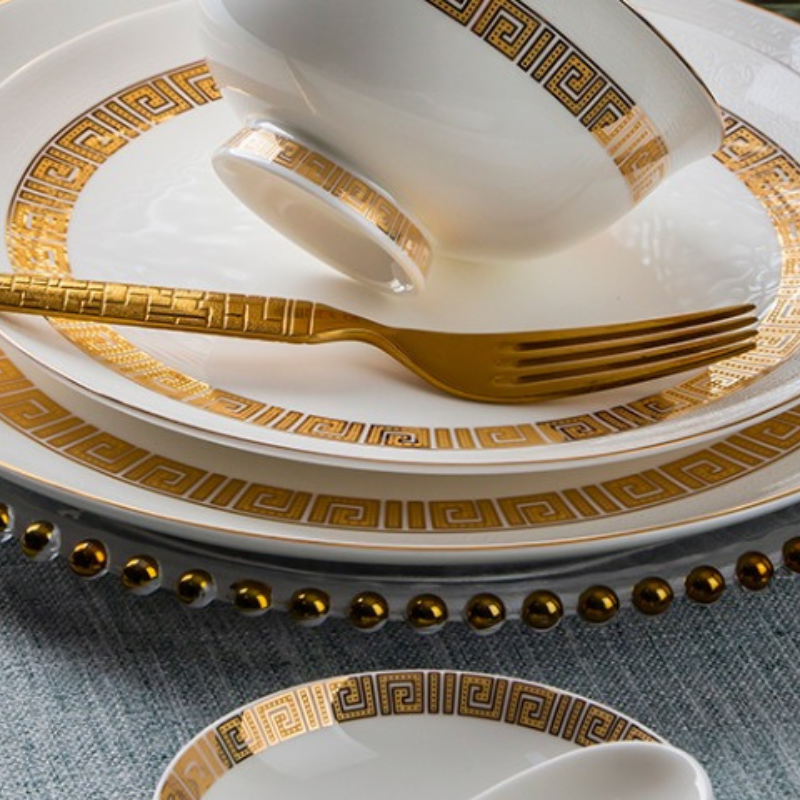 Tô Tròn 15.5 Trevi Viền Vàng Sang Trọng Phong Cách Bắc Âu