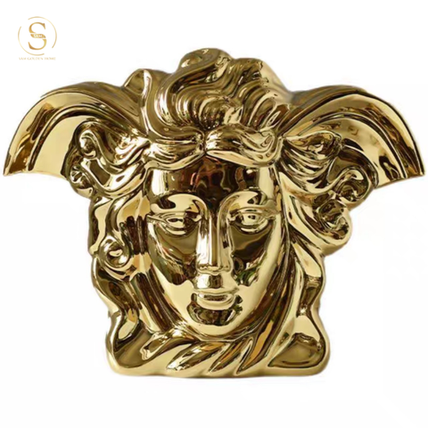  Bình Hoa Kết Hợp Tượng Trang Trí Golden Savona Gốm Sứ Sang Trọng Cao Cấp 