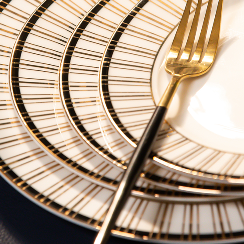 Bộ Tô Chén Đĩa Segesta Gốm Sứ Cao Cấp Viền Vàng Sang Trọng - Bộ 60 Món Làm Quà Tặng Tân Gia Ý Nghĩa