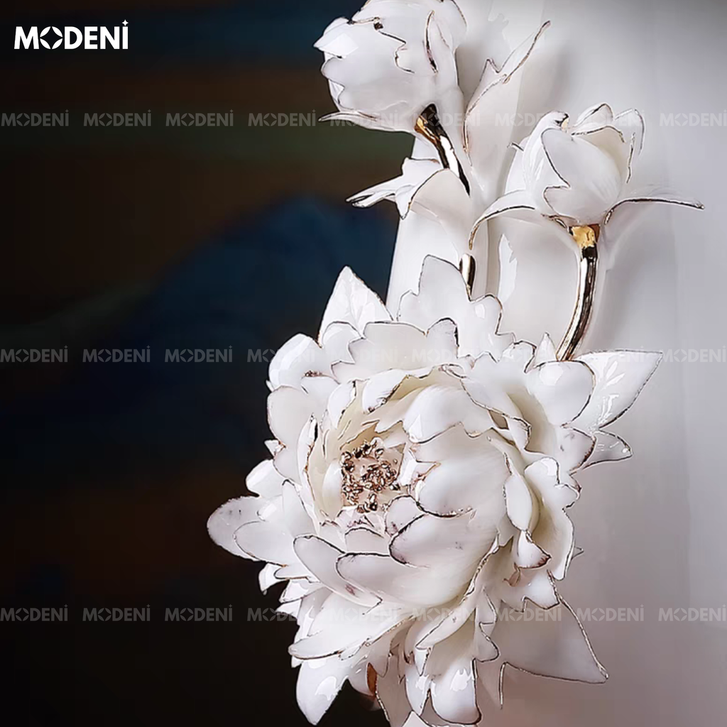 Bình Hoa Sứ Ivory Grace – Gốm Sứ Trắng Nghệ Thuật Cao Cấp – Phù Hợp Decor Kệ Tủ, Bàn Console