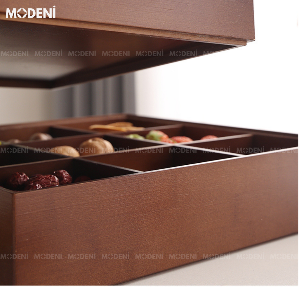 Khay Mứt Tết Pine Nắp Chú Chim 2 Tầng Hiện Đại Sang Trọng