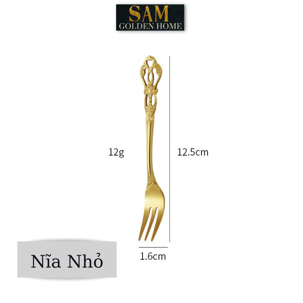 Muỗng Nĩa Royal Hàn Quốc Inox 304 Mạ Vàng Cao Cấp Sang Trọng Hiện Đại (LẺ)