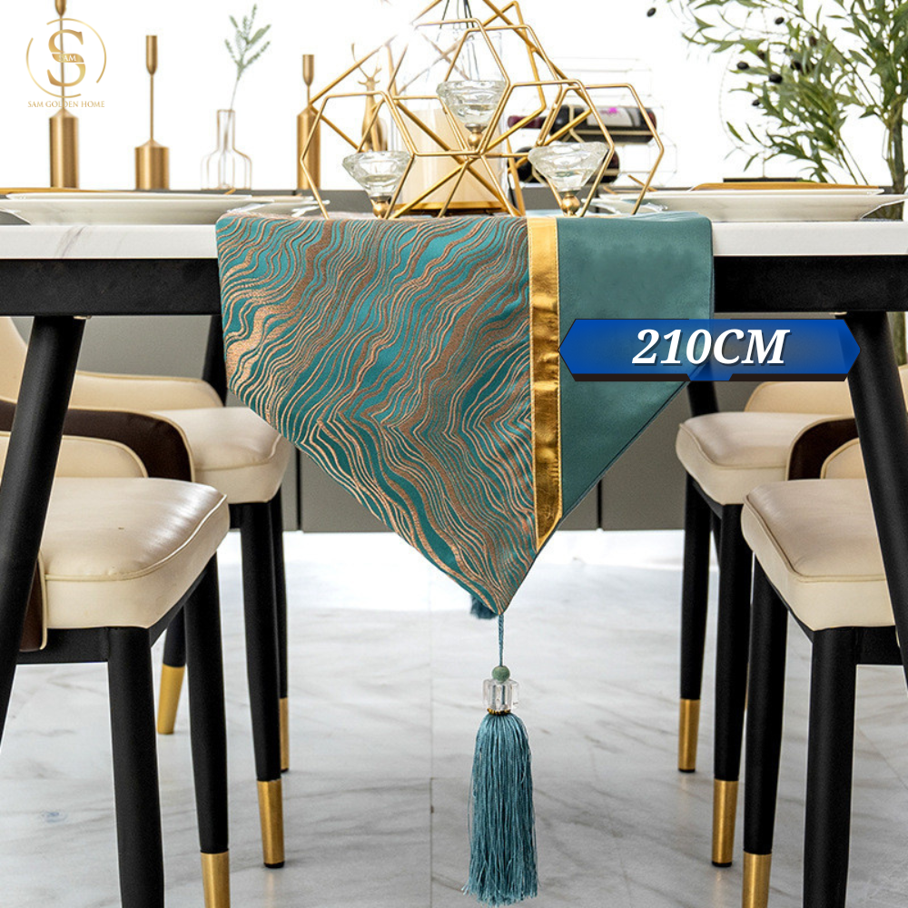 Khăn Bàn Table Runner Fern Flowrous Sang Trọng Cao Cấp