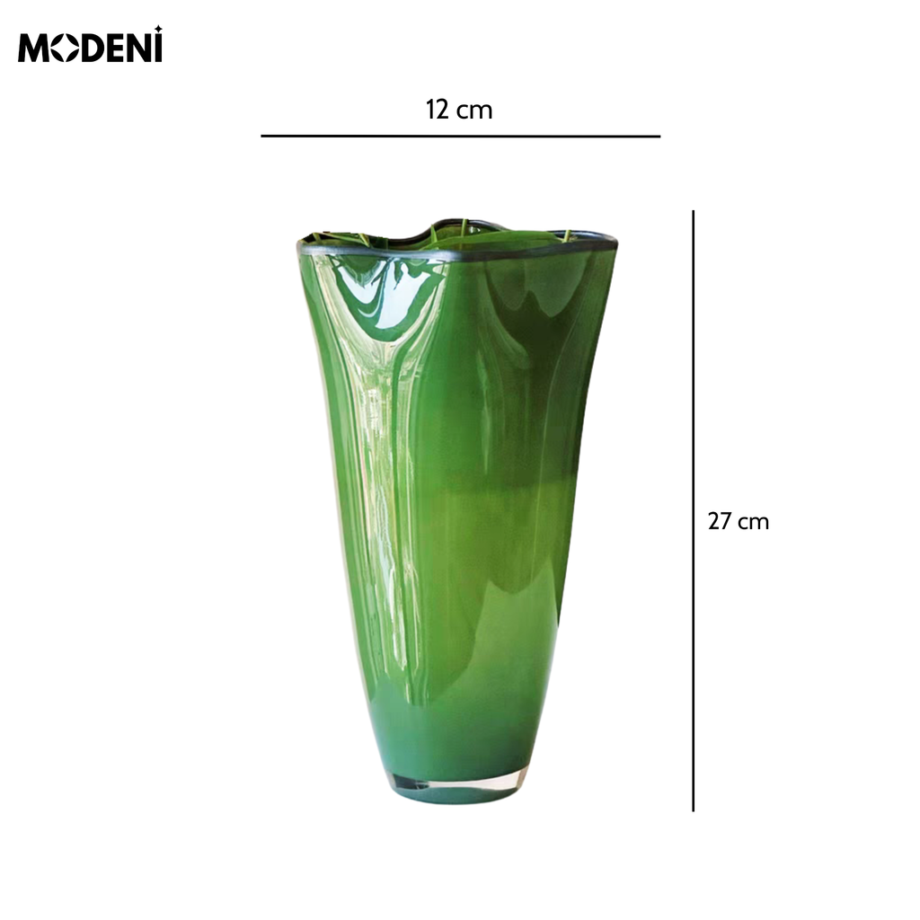 Bình Hoa Thủy Tinh Verdant – Hiệu Ứng Lá Cây Trong Suốt – Decor Tự Nhiên Sang Trọng Cho Kệ Tủ, Bàn Console