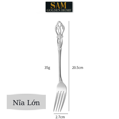 Bộ Dao Muỗng Nĩa Royal Silver Cao Cấp Sang Trọng Tân Cổ Điển