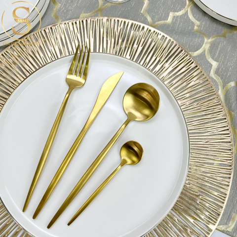 Bộ Dao Muỗng Nĩa Arya Gold Cutlery Set Gold Inox 304 Sang Trọng