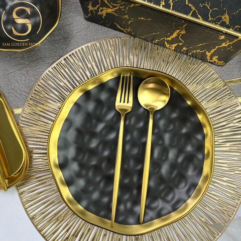 Bộ Dao Muỗng Nĩa Arya Gold Cutlery Set Gold Inox 304 Sang Trọng