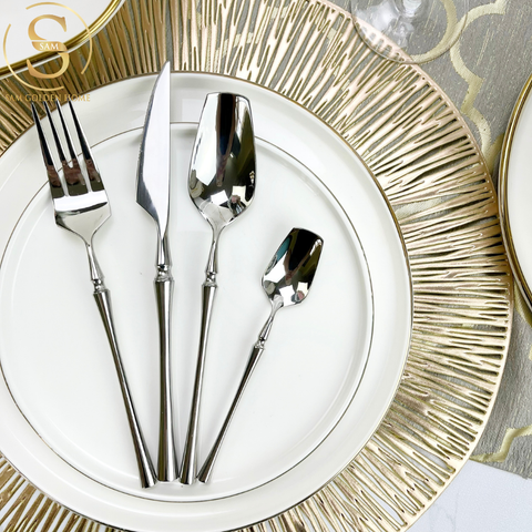 Bộ Dao Muỗng Nĩa Venice Silver Cutlery Set Silver Inox 304 Cao Cấp
