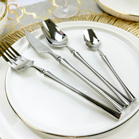 Bộ Dao Muỗng Nĩa Venice Silver Cutlery Set Silver Inox 304 Cao Cấp