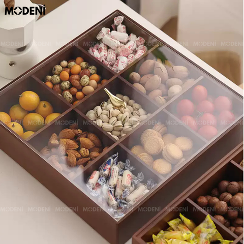  Khay Mứt Tết Pine Nắp Chú Chim 2 Tầng Hiện Đại Sang Trọng 