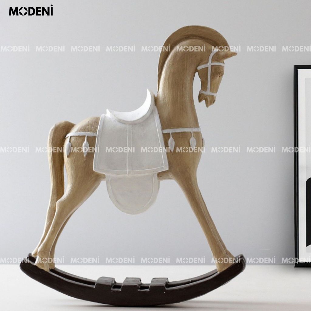 Tượng Ngựa Bập Bênh Liam – Decor Cổ Điển Vintage – Thiết Kế Đậm Chất Nghệ Thuật, Phù Hợp Kệ Tủ, Bàn Console, Quà Tặng Trang Trí Sang Trọng