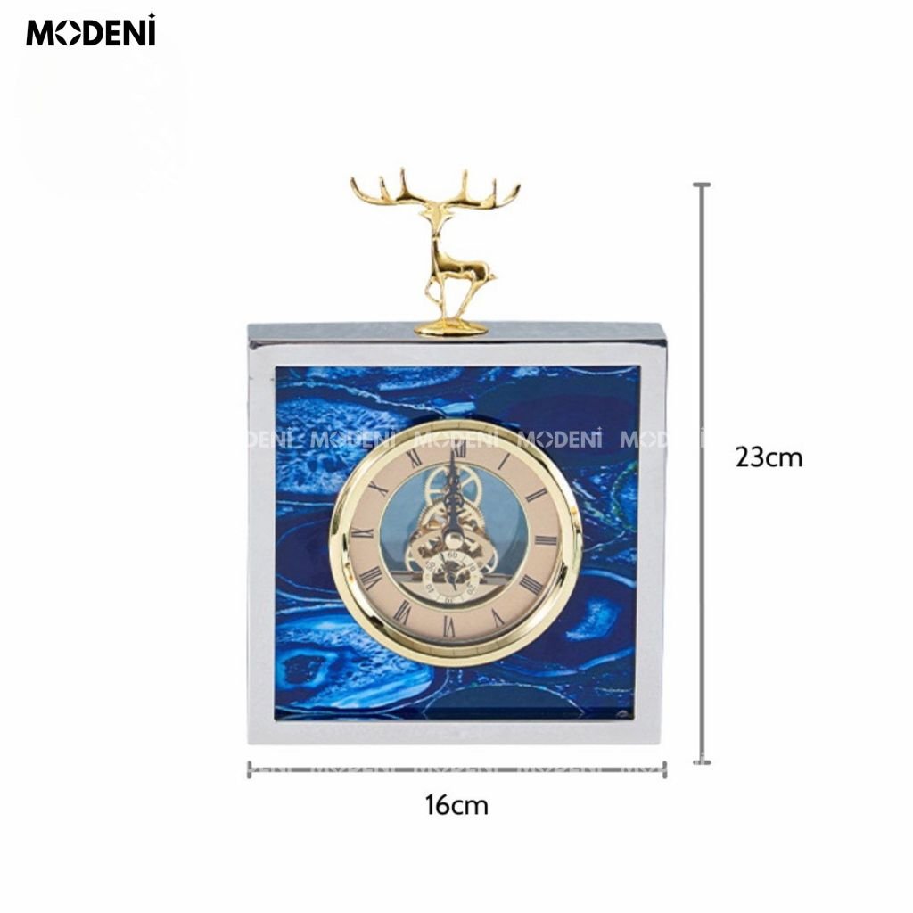 Đồng Hồ Bluey Vuông Cao Cấp – Mặt Số La Mã – Phối Đá Xanh Sang Trọng – Món Quà Decor Lý Tưởng