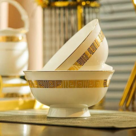  Tô Tròn 15.5 Trevi Viền Vàng Sang Trọng Phong Cách Bắc Âu 