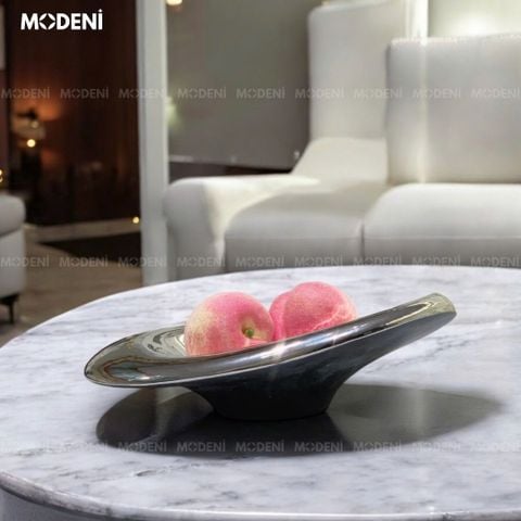 tô trái cây calista thủy tinh nghệ thuật màu loang oval