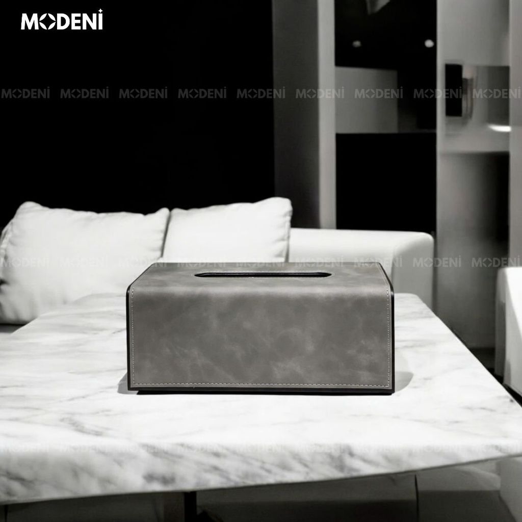 Hộp khăn giấy da Minna cao cấp - Thiết kế khối vuông phủ da sang trọng - Hoàn thiện tinh xảo chuẩn gu sống hiện đại