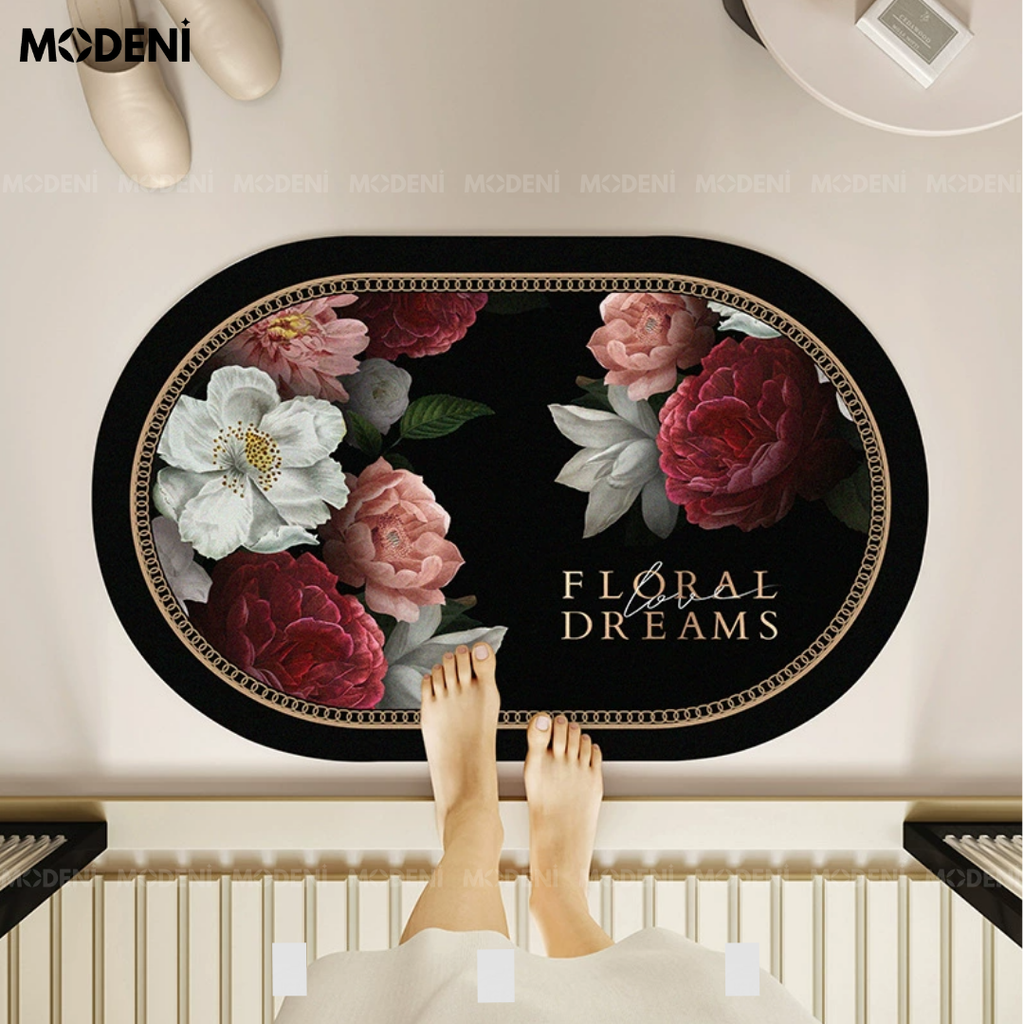 Thảm Phòng tắm - Floral Phong Cách Nghệ Thuật