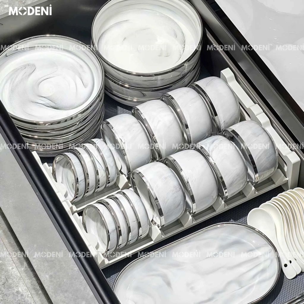 Bộ tô chén sứ Campalia cao cấp - Men vân khói tinh tế, decor & quà tặng tân gia sang trọng