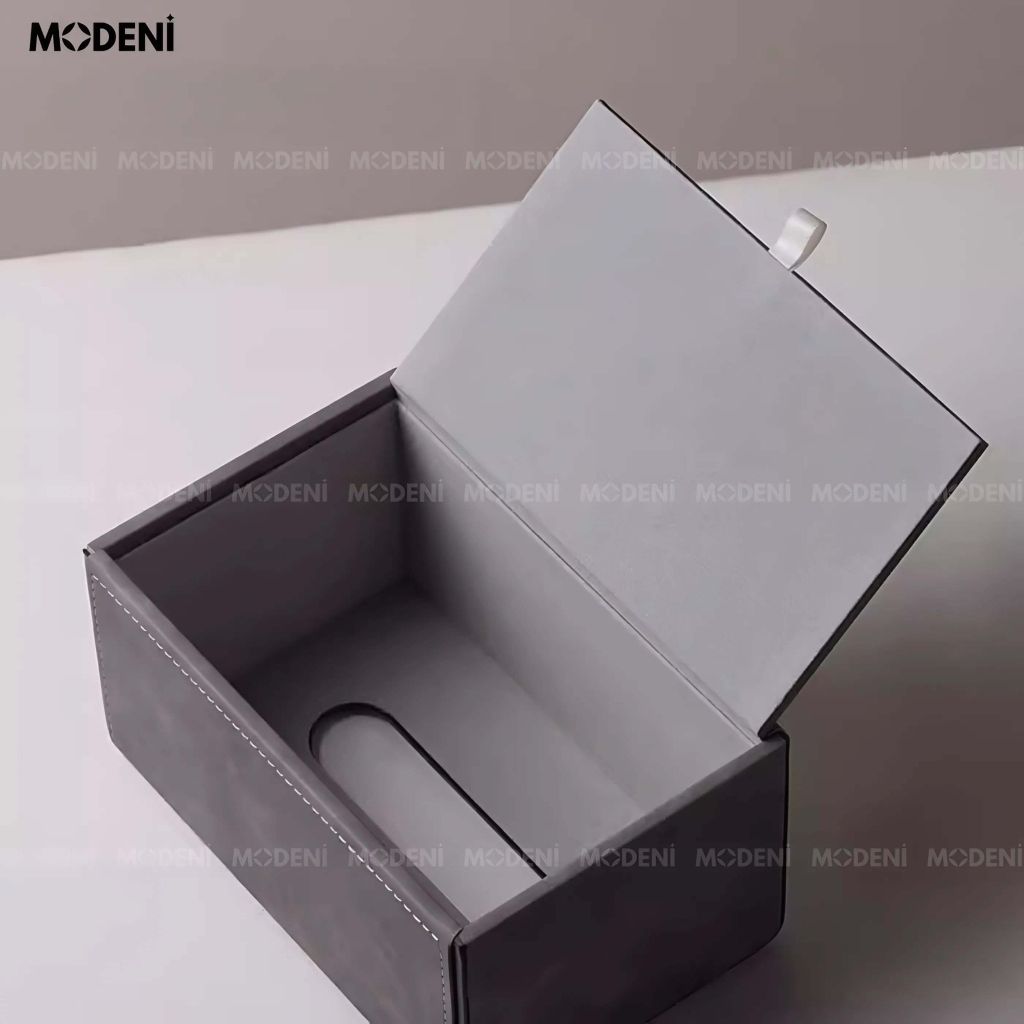 Hộp khăn giấy da Minna cao cấp - Thiết kế khối vuông phủ da sang trọng - Hoàn thiện tinh xảo chuẩn gu sống hiện đại