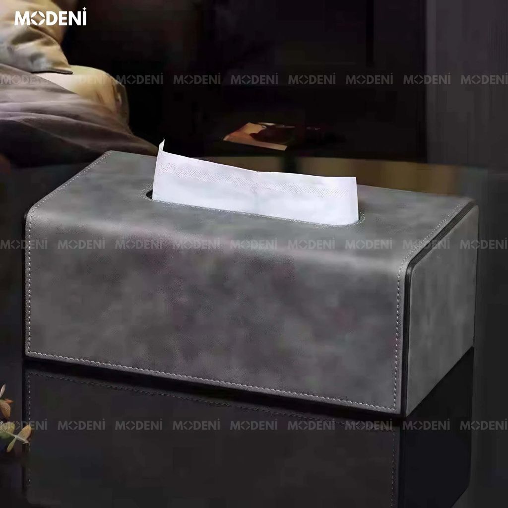 Hộp khăn giấy da Minna cao cấp - Thiết kế khối vuông phủ da sang trọng - Hoàn thiện tinh xảo chuẩn gu sống hiện đại