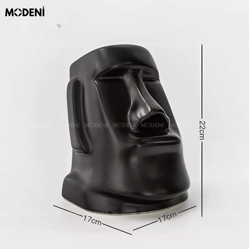 Hộp Khăn Giấy Moai Black Nhựa Resin Cao Cấp – Thiết Kế Nghệ Thuật Độc Đáo – Tượng Decor & Đựng Khăn 2 Trong 1