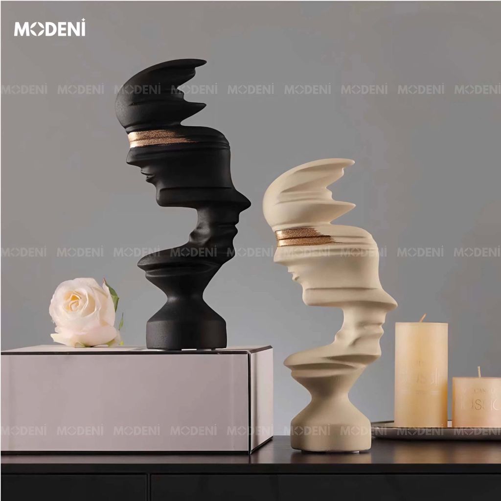 Tượng Trang Trí Whisper of Mystery Đen - Hình khối phá cách, điểm nhấn tinh tế cho không gian hiện đại