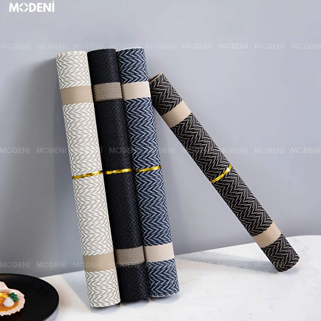 Tấm Lót Bàn Ăn Bollt Placemat PVC Màu Xám Đen – Lót Bàn Chống Thấm Sang Trọng, Dễ Vệ Sinh, Họa Tiết Hiện Đại