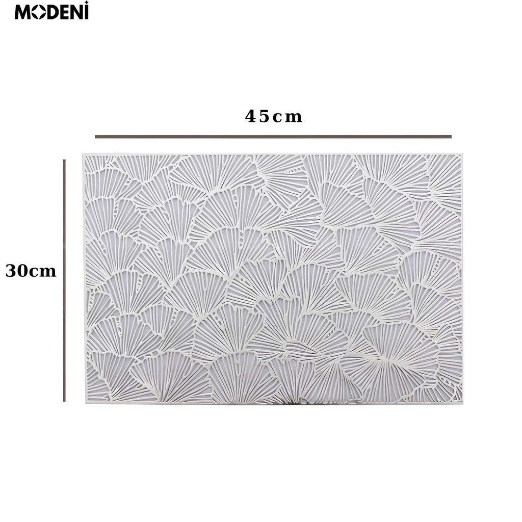 Tấm Lót Bàn Ăn Liv Placemat Cách Nhiệt Cao Cấp – Họa Tiết Lá Nghệ Thuật – Kích Thước 45x30cm – Phù Hợp Không Gian Bàn Ăn Sang Trọng Hiện Đại