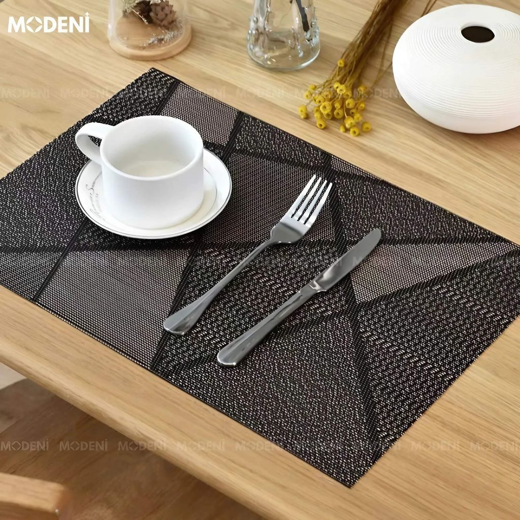 Tấm Lót Bàn Ăn Notion Placemat PVC Cao Cấp – Họa Tiết Tam Giác Hiện Đại – Chống Trượt Dễ Vệ Sinh – Phù Hợp Mọi Bàn Ăn Sang Trọng