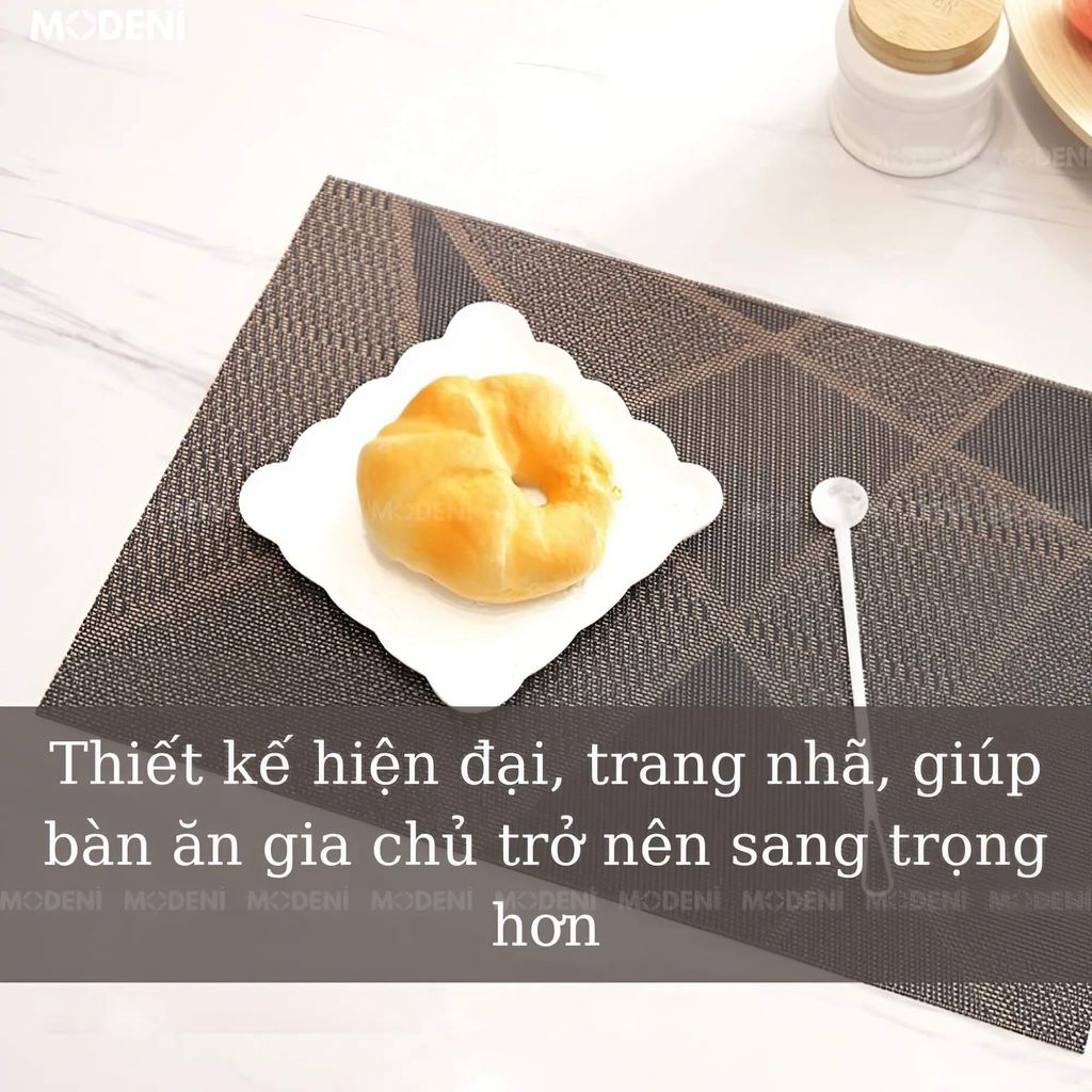 Tấm Lót Bàn Ăn Notion Placemat PVC Cao Cấp – Họa Tiết Tam Giác Hiện Đại – Chống Trượt Dễ Vệ Sinh – Phù Hợp Mọi Bàn Ăn Sang Trọng