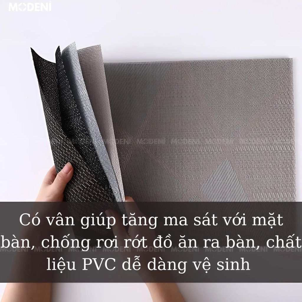 Tấm Lót Bàn Ăn Notion Placemat PVC Cao Cấp – Họa Tiết Tam Giác Hiện Đại – Chống Trượt Dễ Vệ Sinh – Phù Hợp Mọi Bàn Ăn Sang Trọng