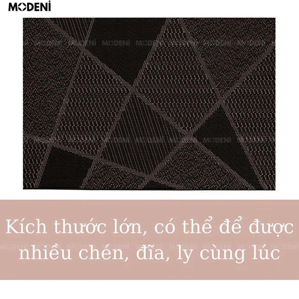 Tấm Lót Bàn Ăn Notion Placemat PVC Cao Cấp – Họa Tiết Tam Giác Hiện Đại – Chống Trượt Dễ Vệ Sinh – Phù Hợp Mọi Bàn Ăn Sang Trọng
