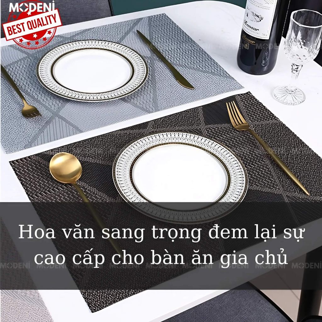 Tấm Lót Bàn Ăn Notion Placemat PVC Cao Cấp – Họa Tiết Tam Giác Hiện Đại – Chống Trượt Dễ Vệ Sinh – Phù Hợp Mọi Bàn Ăn Sang Trọng