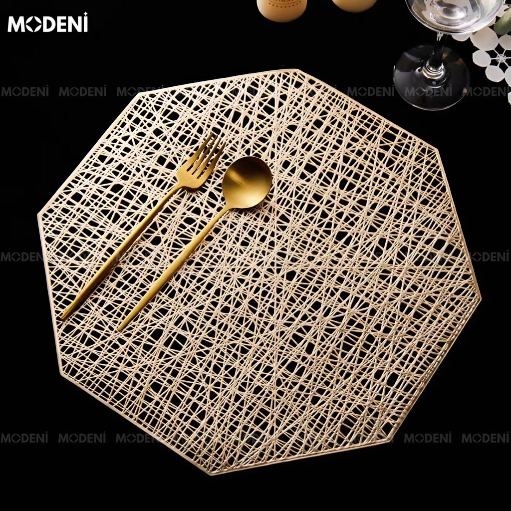 Tấm Lót Bàn Ăn Ota Placemat Hình Lục Giác – Miếng Lót Bàn PVC Cao Cấp Chống Thấm, Thiết Kế Đan Mạng Sang Trọng, Phù Hợp Decor Bàn Ăn Hiện Đại