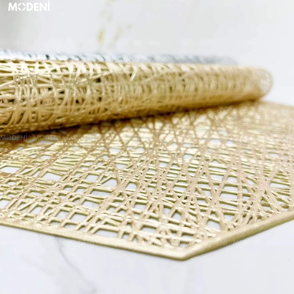 Tấm Lót Bàn Ăn Ota Placemat Hình Lục Giác – Miếng Lót Bàn PVC Cao Cấp Chống Thấm, Thiết Kế Đan Mạng Sang Trọng, Phù Hợp Decor Bàn Ăn Hiện Đại