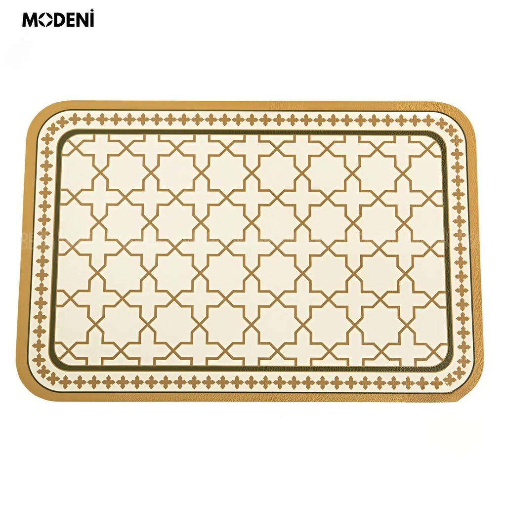 Placemat Lót Bàn Ăn Trefoil PVC Cao Cấp – Họa Tiết Đối Xứng Tân Cổ Điển – Chống Thấm Dễ Vệ Sinh – Phù Hợp Bàn Ăn Sang Trọng