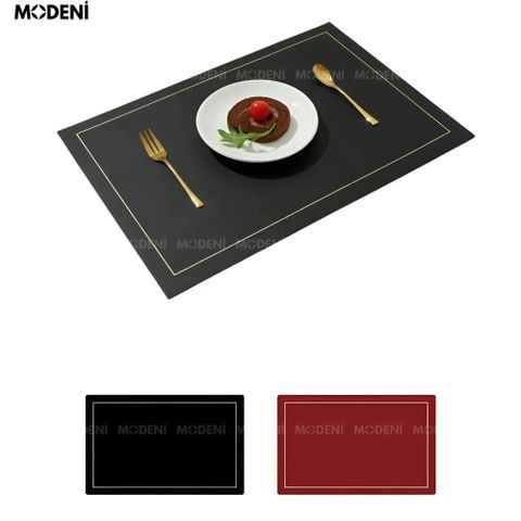 Tấm lót bàn ăn Shuri 2 mặt đen đỏ viền vàng – thiết kế sang trọng, hiện đại cho bàn ăn cao cấp