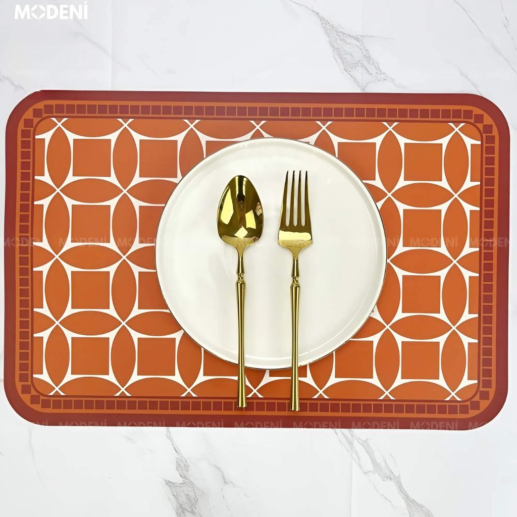Placemat Lót Bàn Ăn TWin – Tấm Lót Nhựa Cao Cấp Hoạ Tiết Hình Học Nổi Bật – 45x30cm Dễ Vệ Sinh, Dùng Cho Bàn Ăn Hiện Đại