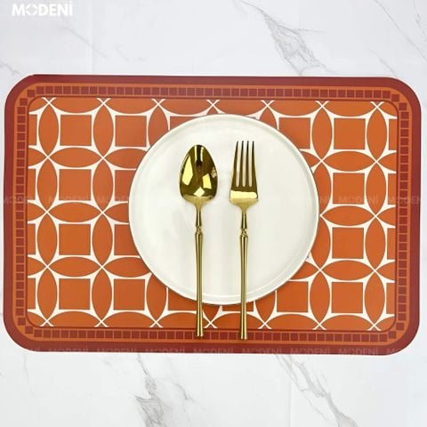 Placemat Lót Bàn Ăn TWin – Tấm Lót Nhựa Cao Cấp Hoạ Tiết Hình Học Nổi Bật – 45x30cm Dễ Vệ Sinh, Dùng Cho Bàn Ăn Hiện Đại 