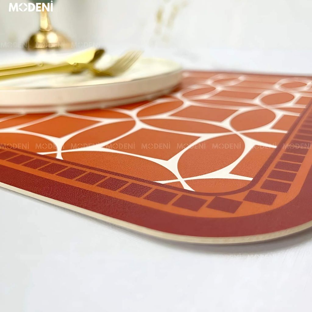 Placemat Lót Bàn Ăn TWin – Tấm Lót Nhựa Cao Cấp Hoạ Tiết Hình Học Nổi Bật – 45x30cm Dễ Vệ Sinh, Dùng Cho Bàn Ăn Hiện Đại
