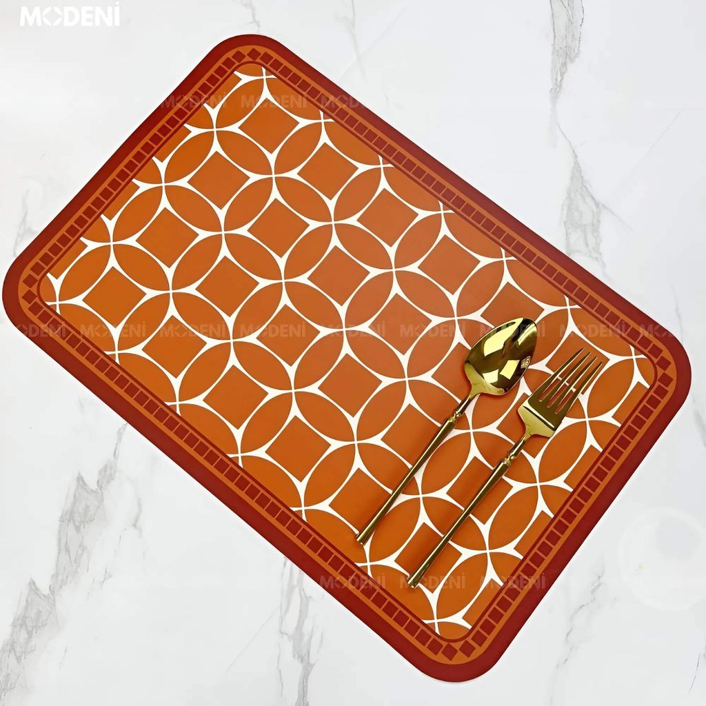Placemat Lót Bàn Ăn TWin – Tấm Lót Nhựa Cao Cấp Hoạ Tiết Hình Học Nổi Bật – 45x30cm Dễ Vệ Sinh, Dùng Cho Bàn Ăn Hiện Đại