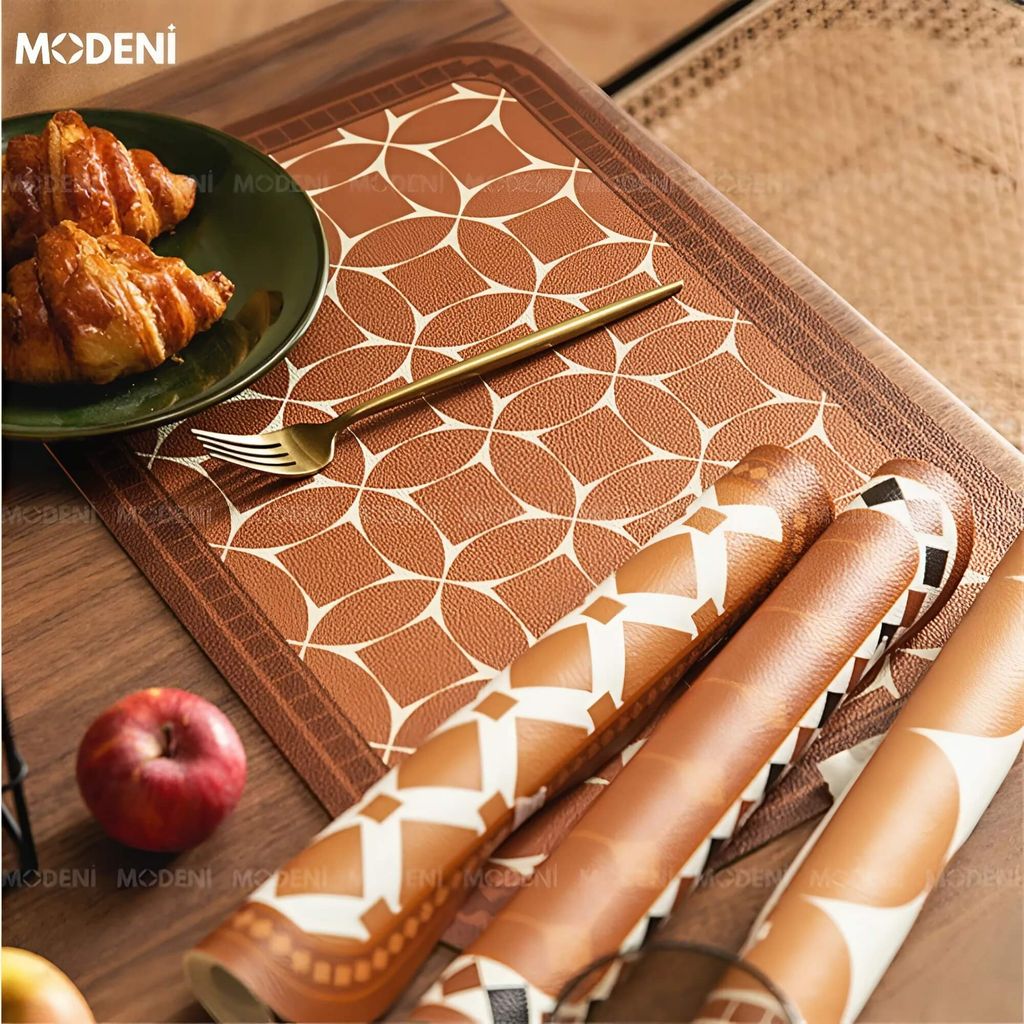 Placemat Lót Bàn Ăn TWin – Tấm Lót Nhựa Cao Cấp Hoạ Tiết Hình Học Nổi Bật – 45x30cm Dễ Vệ Sinh, Dùng Cho Bàn Ăn Hiện Đại