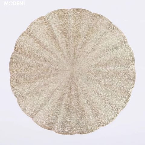 Tấm lót bàn ăn Roni hình tròn ánh vàng – thiết kế độc đáo, nâng tầm không gian bàn tiệc