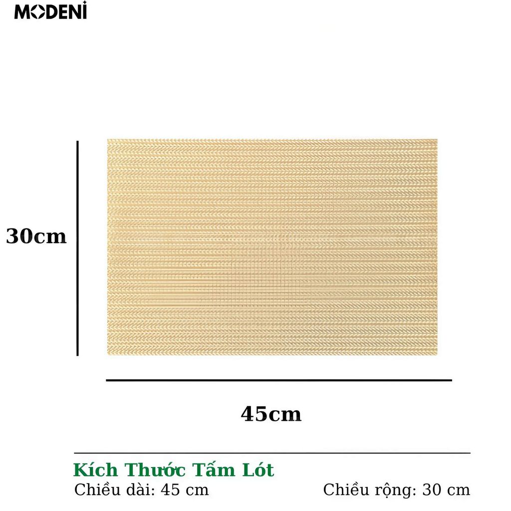 Tấm Lót Bàn Ăn Oro Placemat Hàn Quốc – Nhựa PVC Cao Cấp, Ánh Vàng Sang Trọng, Dễ Vệ Sinh, Kích Thước 45x30cm, Phù Hợp Decor Bàn Ăn Hiện Đại